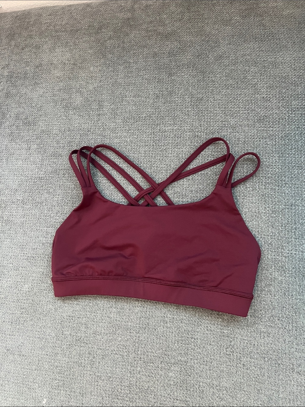 lululemon athletica Burgundy Strappy Crop Sports Bra